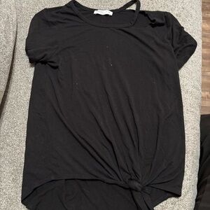 Black Women's Knot Front Top